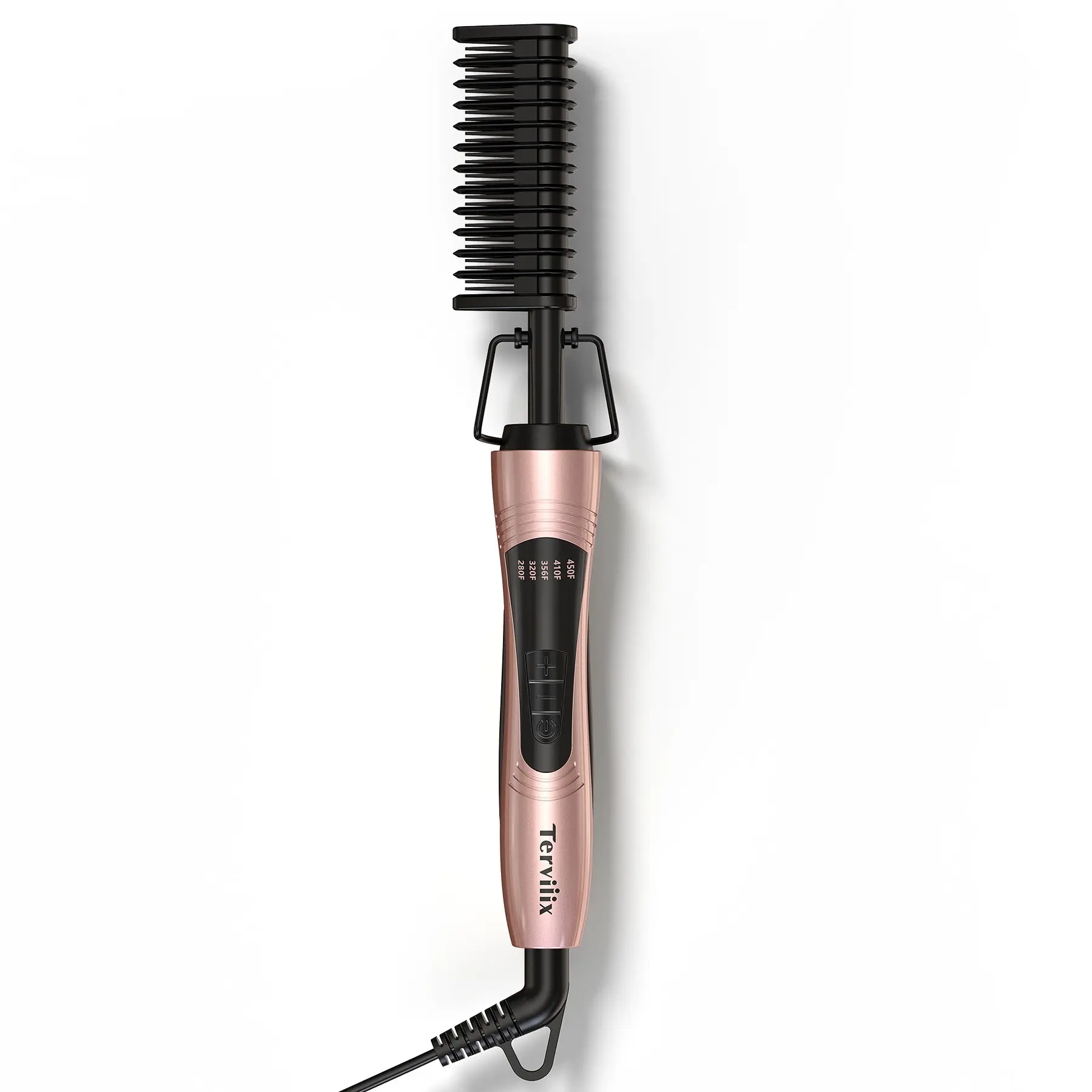 Terviiix Hot Comb Electric, Temperatures Adjustable, Rose Gold