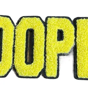 Dope Chenille Embroidery Iron On Patch - High-Quality Chenille Material on Felt, 5.75"x2.5", Hand Wash Only, Trendy Accessory for Garments & Bags