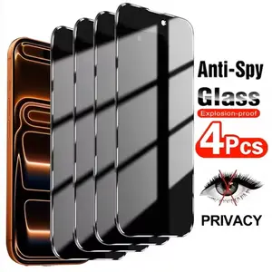 4PCS Privacy Tempered Glass Screen Protector For Samsung Galaxy A17 A07 A03 A04 A04E A13 A14 A23 A34 A04S A54  A05 A05S A25  A35  A15 A24 A55 A26 A36 A56 A16 5G A03s A21s A22  A33 A32 A42 A53 A52 A52s A72  Anti-Scratch, Anti-Fingerprint, Protection