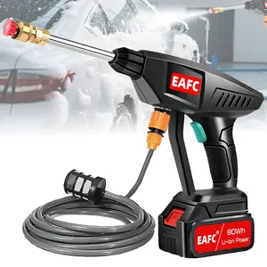US plug Wireless high-pressure electric car wash gun, Cordless pressure washer, can produce foam with multiple car wash nozzle accessories, Foam Spray Lance, suitable for car, home garden cleaning High Pressure Washer Car Wash Jet