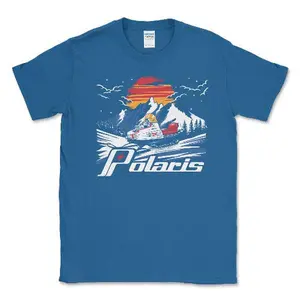 Men's Big and Tall Polaris Vintage Snowmobile Tee Shirt Casual Classic