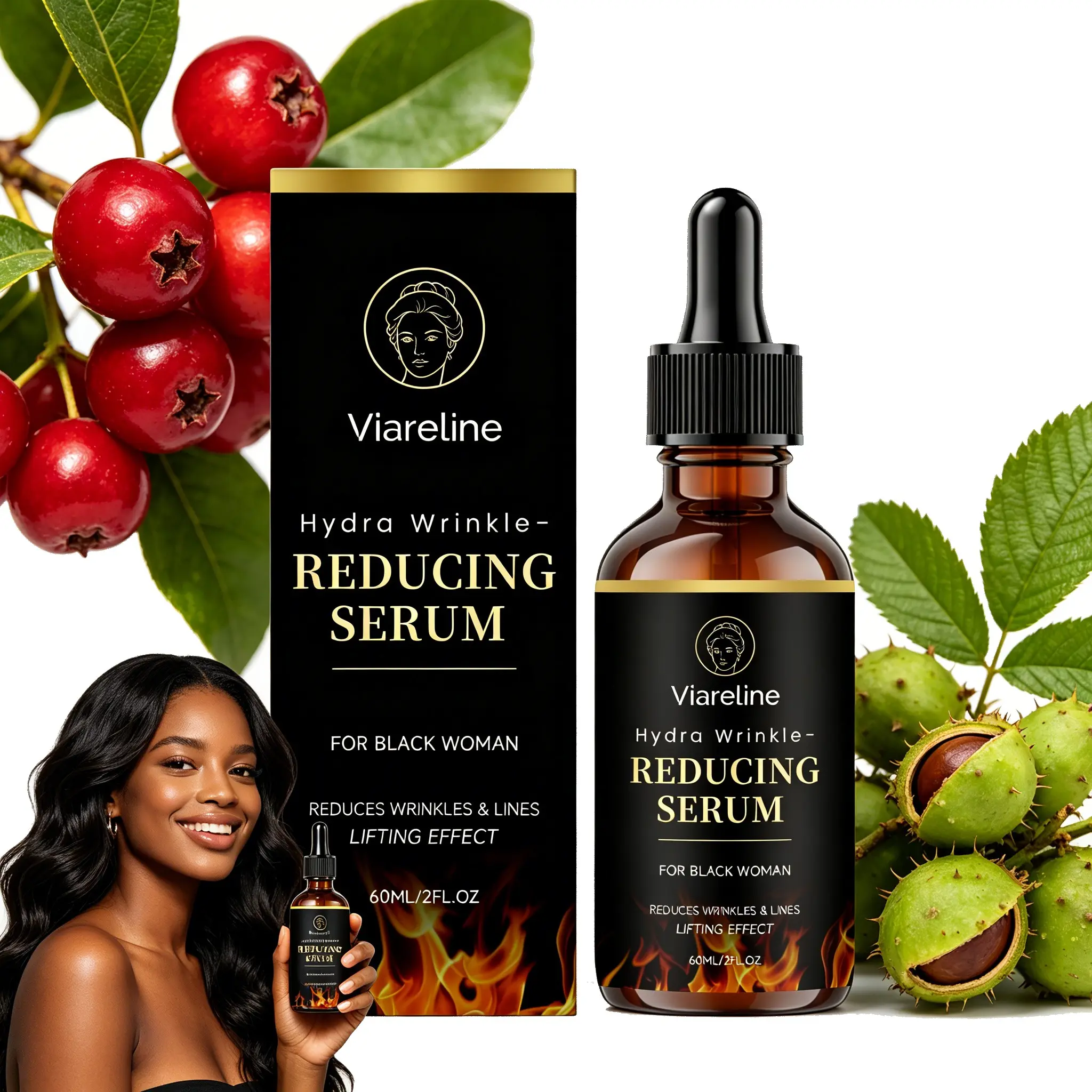 Women's Skin Protection Essence, Advanced Firming Facial Serum, Reduces Wrinkles, Contains Castor Oil, Hydrating, Natural Ingredients, Firming Face Serum