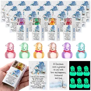 18/36 Sets Christmas Appreciation Box Glowing Tiny Figures with Matchbox Bulk Emotional Support Gnomes Snowman Turtle Appreciation Gift Christmas Stocking Christmas Team Gift for Employees Coworkers Exchange Party Supplies