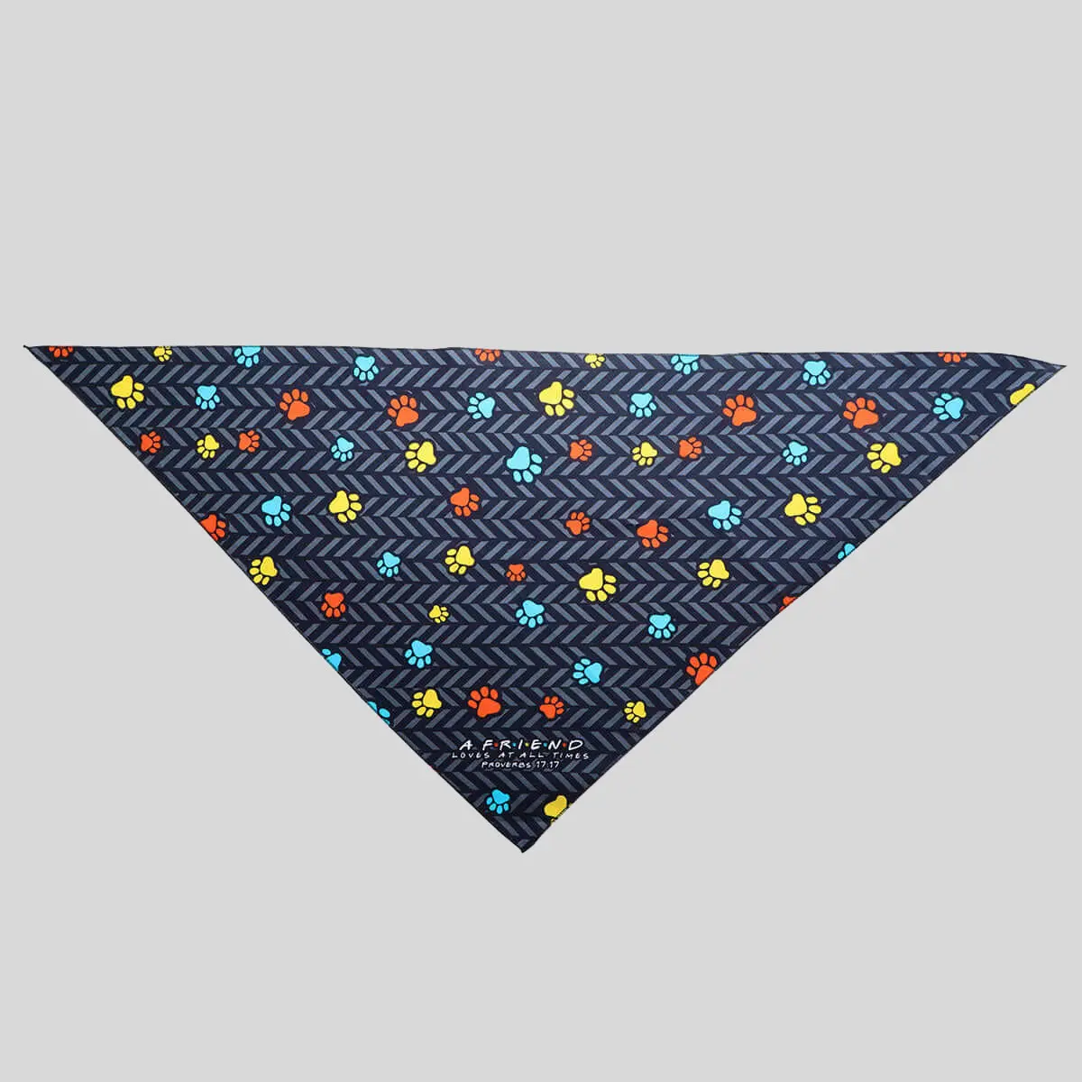 Breathable Cotton Pet Bandana for Dogs & Cats - Adjustable Fit, Paws & Pray Design, Proverbs 17:17 Faithful Message Neck Accessory for Friends, Neighbors, Classmates, Colleagues