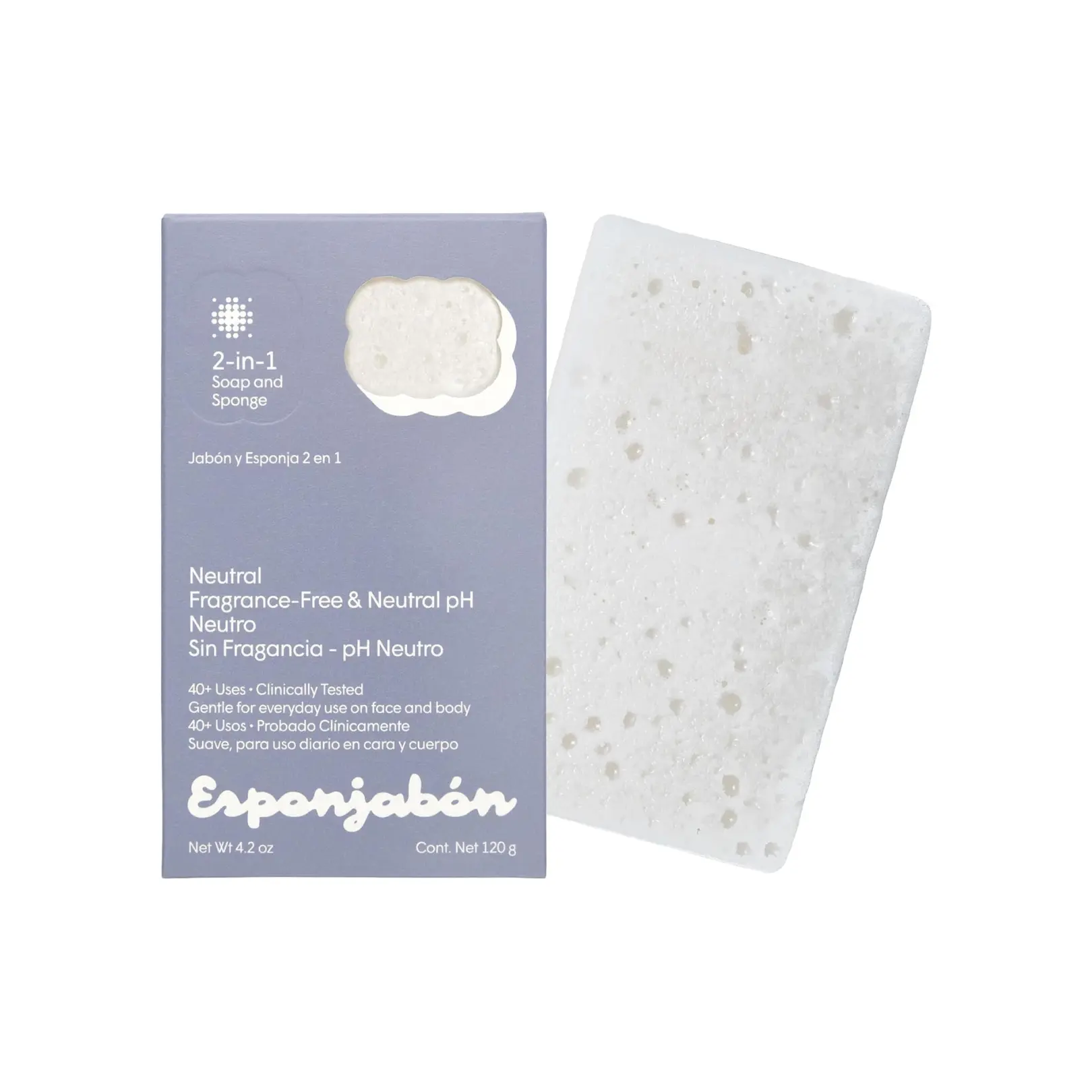 T.Taio Neutro 2-in-1 Bar Sponge Soap - Mother's Day Special, Gentle Exfoliating Face & Body Bar, Built-In Soap + Scrubber, Smooth Cleaning for Normal Skin Bath & Shower Care, Mother Of Pearl, Neutral, Sudsy Cleaning, Mild, Single, 60G, Body Care, Daily, E