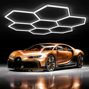 31Lights LED Hexagon Honeycomb Lights,7-Hex Honeycomb Lights 48800Lumens Hexagon DIY Super Bright  Detailing Ceiling 488W LED Shop Light for Warehouse Workshop Gym Basement