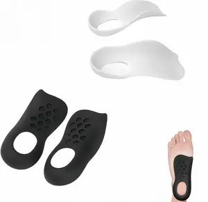 Arch Support Insoles for Men and Women - Plantar Fasciitis Relief, Flat Feet Orthotic Inserts for Over Pronation, High Arch, Heel Pain - Sport & Work Shoe Insoles, Black and White, 2 Pairs