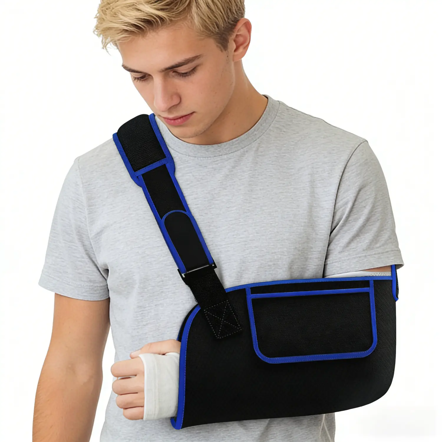 Adjustable Arm Sling with Breathable Mesh, Support Brace for Men and Women Shoulder Injury Elastic