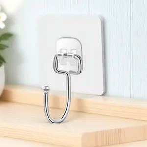 Strong Invisible Adhesive Hooks, No Drill Wall Hooks for Heavy Duty, Waterproof & Oil-Proof, Multi-Surface Mount, Organize Bathroom Kitchen Wardrobe, Removable Transparent Command Hooks for Hanging Coats & Decor, Self Adhesive Hooks, Home Organizer Hook