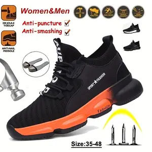 Men's All-Season Breathable Safety Work Boots - Anti-Crush, Anti-Stab, Comfortable & Ventilated footwear