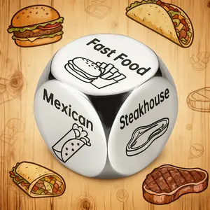 Steel Food Decision Dice – Funny Gift for Couples Him Her, Perfect Stocking Stuffer for Valentine’s Day Anniversary Christmas Birthdays