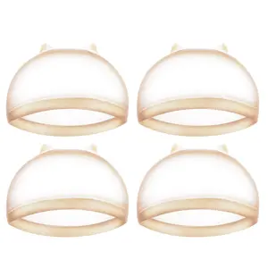 4PCS HD Wig Cap for Lace Front Wigs - Stretchy Nylon Stocking Wig Caps for Women, Perfect for Wig Installations Synthetic Hairpiece