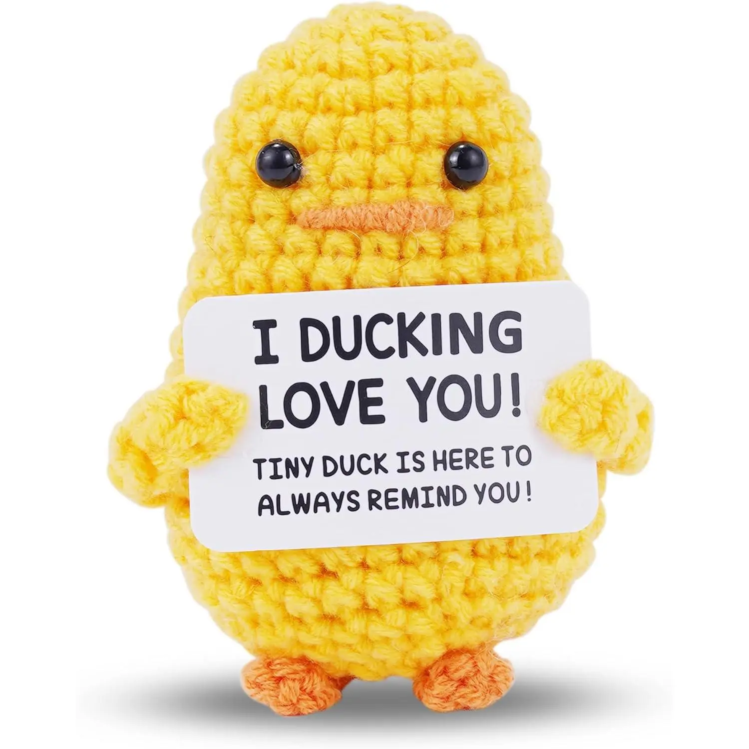 Gifts for Boyfriend Girlfriend Her - I Love You, Handmade Crochet Funny Small Cute Duck for Fiance Women Wife Husband Him Birthday