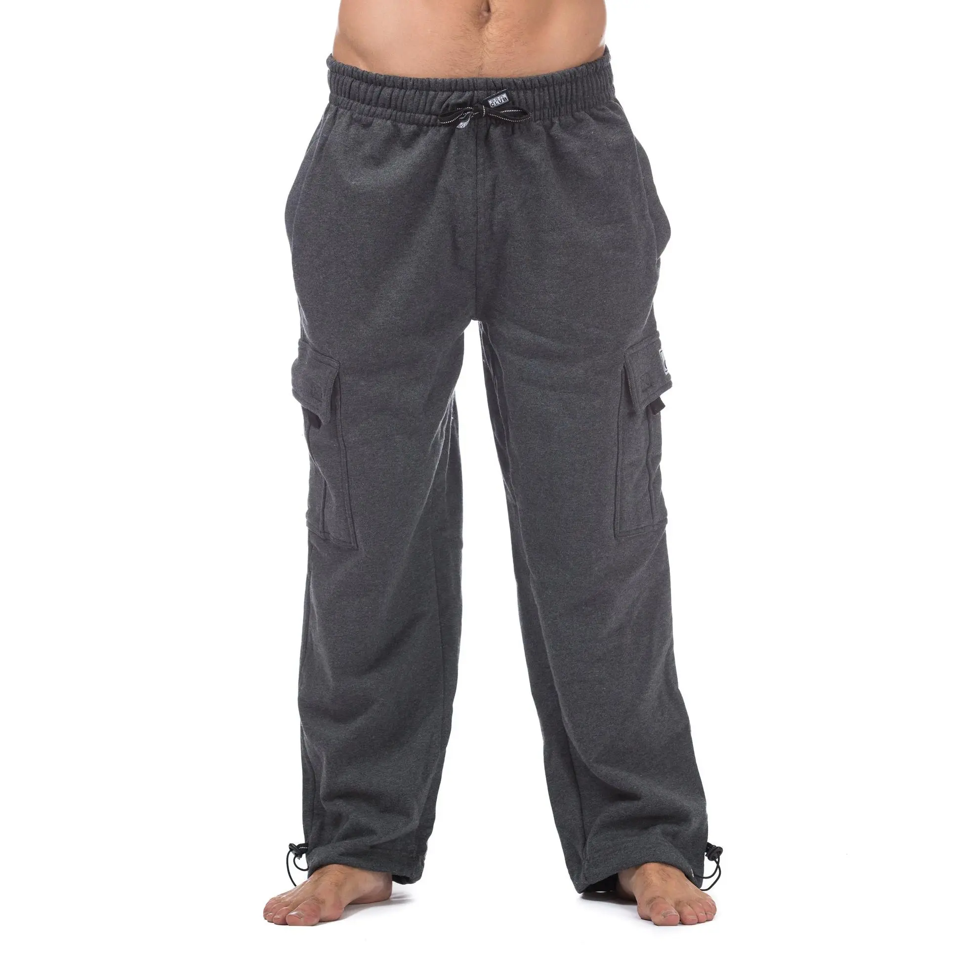 Pro Club Men's Cargo Sweatpants Cotton Casual SSK Menswear Pocket Stylish Plain Beige Big