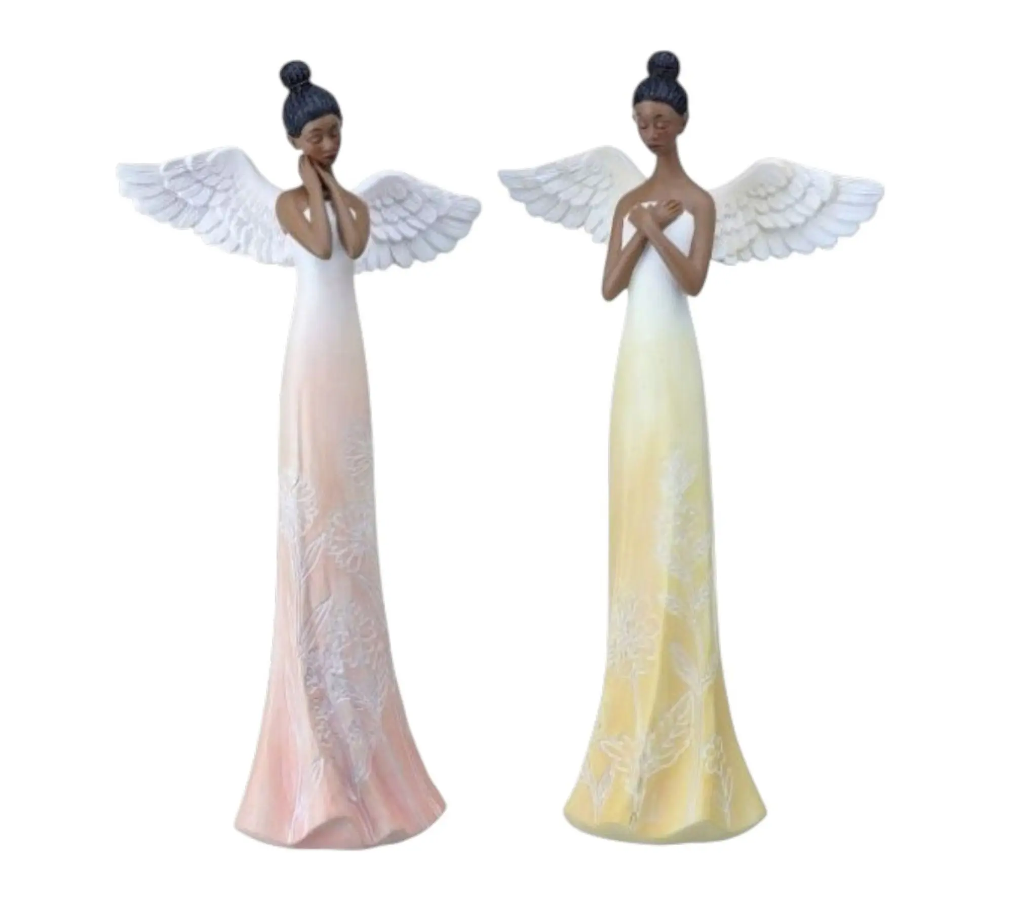 RC Home Decor Set of 2 African American Angel Figurines RC Home Decor Set of 2 African American Angel Figurines