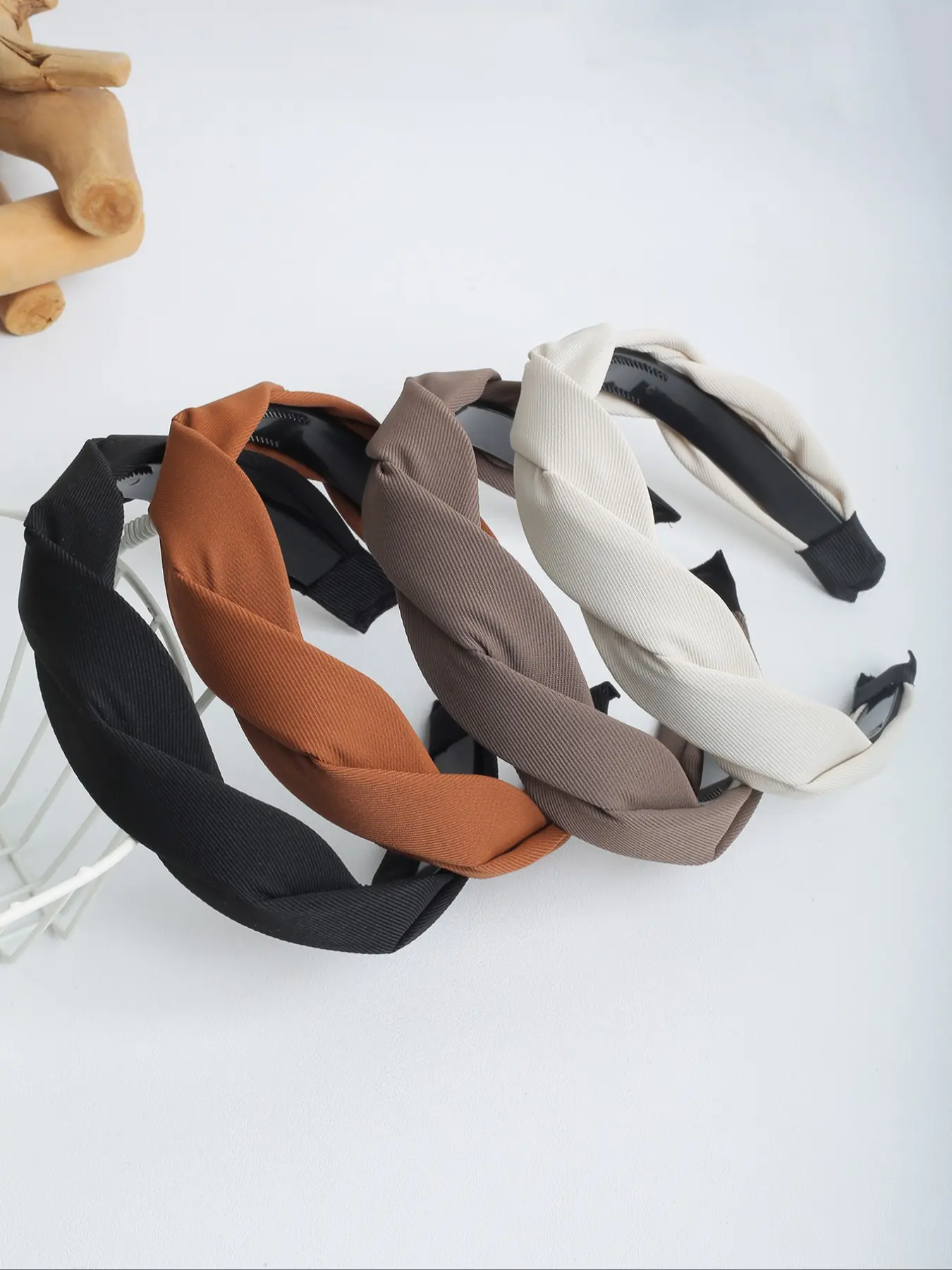 4-Piece Vintage Twisted Fabric Headband Set, Fashionable and Versatile Daily Wear, High Crown Top, Non-Slip Wide Design, Headbands on Forehead, Non Slip Hairbands, Chic Headbands