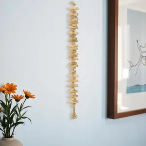 360 stand 40 in. Brown Wood Rods & Rope Geometric Decorative Tassel Garland - Hangable, Wall Mounted Nature Sculpture Decoration, Home Decor Accent, Ideal Gift, Hanging