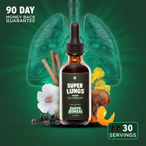 SuperBonsai Super Lungs - Natural Ingredients with Mullein and Elderberry - Daily Lungs Support and Detox / Cleanse - GMO Free, Gluten Free, Vegan