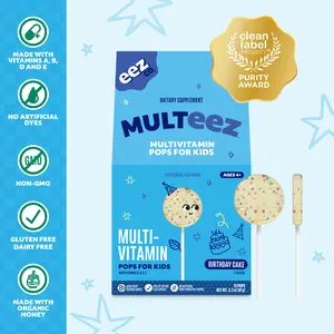 Multeez Multivitamin Pops for Kids, Birthday Cake