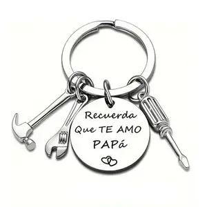 Father'sDay Gift Keychain Recuerda Que Te Amo Papa English/Spanish Phrase Regalo para Papa Dad Gift, Mens Giftsfor Dads, Ideal Father's Day Car Key Fashion Accessory