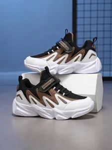 Spring Fall Casual Sports Shoes Trainer, Breathable Mesh PU Leather, Adjustable Velcro, Comfortable Sole, Fashionable Colorblock Design