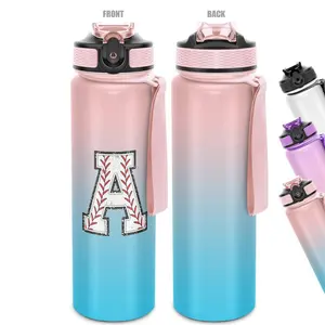 32oz Sports Water Bottle, 1 Count Letter Print Large Capacity Water Bottle with Time Marker, Drinking Bottle for Outdoor Sports, Portable Water Bottle