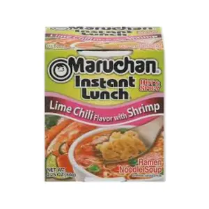 Maruchan Lime Chili Instant Food with Shrimp 2.25 oz Flavorful Ingredients for Bold Flavors  Noodle 12 pcs Easy Meal