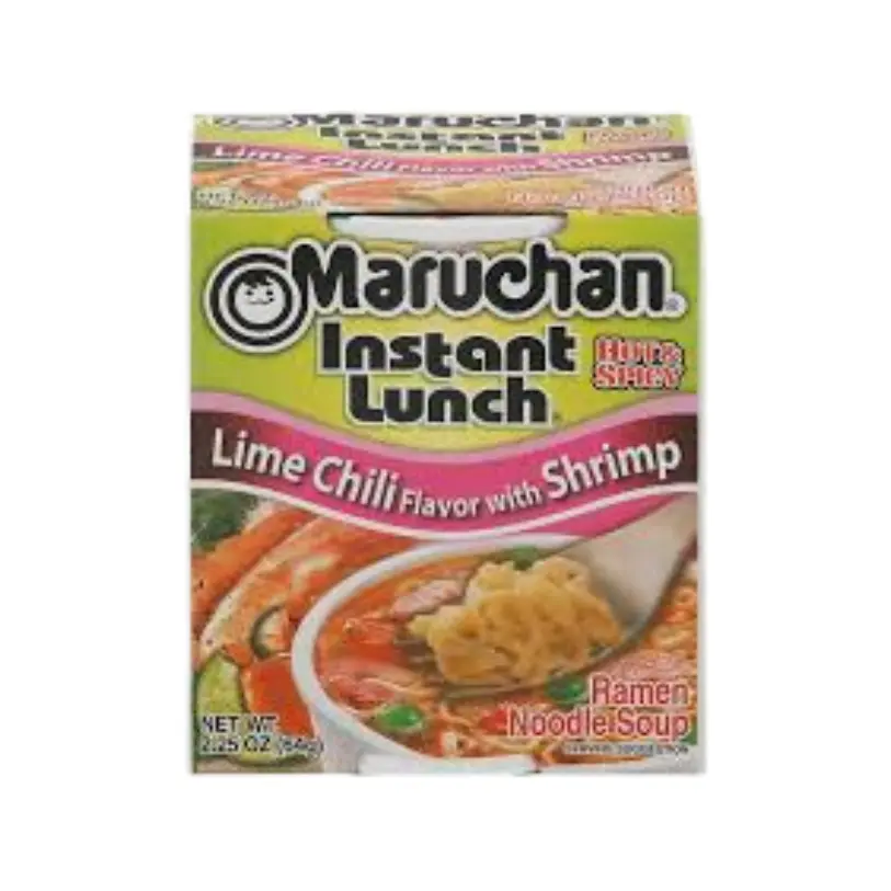 Maruchan Lime Chili Instant Food with Shrimp 2.25 oz Flavorful Ingredients for Bold Flavors  Noodle 12 pcs Easy Meal