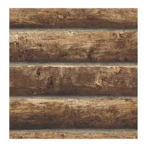 NextWall Log Cabin Peel and Stick Wallpaper Roll