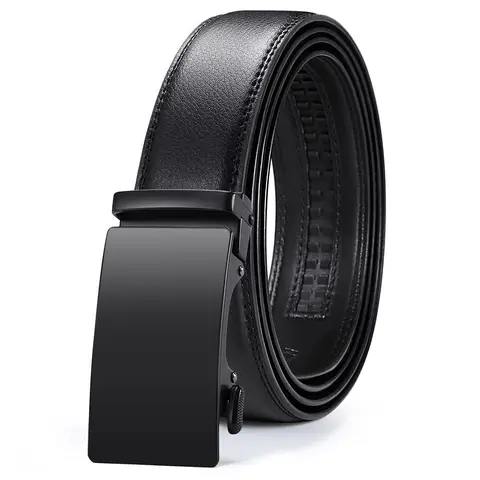 【Flash Sale】Men's Sturdy Ratchet Leather Belt, Cowhide Adjustable Waist Belt with Elastic Waist, Easy-Release Buckle, Elegant Design for Dress & Casual Wear, Bf Birthday Gifts for Him with Gift Box,sohochic