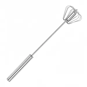 Semi-Automatic Whisk — Handheld Kitchen Mixer: Quickly and Efficiently Blends Eggs and Various Ingredients; Kitchen Mixing Tool, Blending Utensil, and Cooking Aid (12.2 Inches)