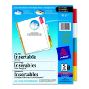 Avery Big Tab Insertable 5 Tab Dividers, Multi