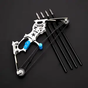 5.9 inch Mini Stainless Steel Compound Bow - Compact & Durable for Competitive Entertainment & Holiday Gifts - Active