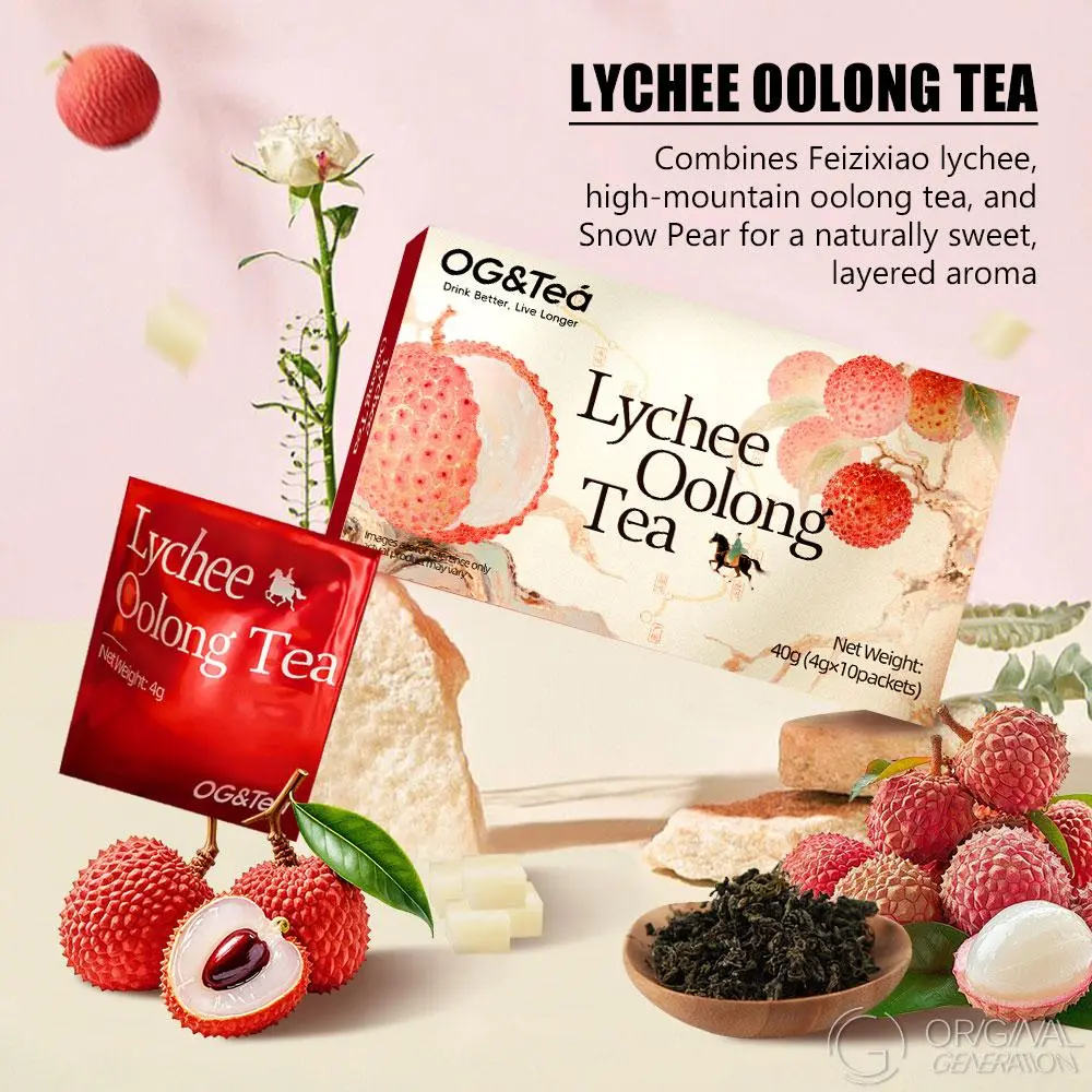 Lychee Oolong Tea 40g(4g×10pcs)Cold Brew With Real Lychee Inside No Sugar No Artifical Flavor With Lychee And Oolong Tea
