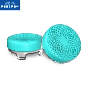 Controler freak LTS Professional Thumbstick for PlayStation 5 (PS5) and PlayStation 4 (PS4) | Performance Thumbsticks | 2 Mid-Rise Concave | Teal/Clear PS5/4 Gaming Grips Console Smartphone Esports Controller Game Joystick