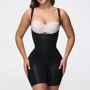 SHAPESHE Spring Fashion Seamless Bodysuits Shapewear Open Bust Hip Lifting Stretch Tights