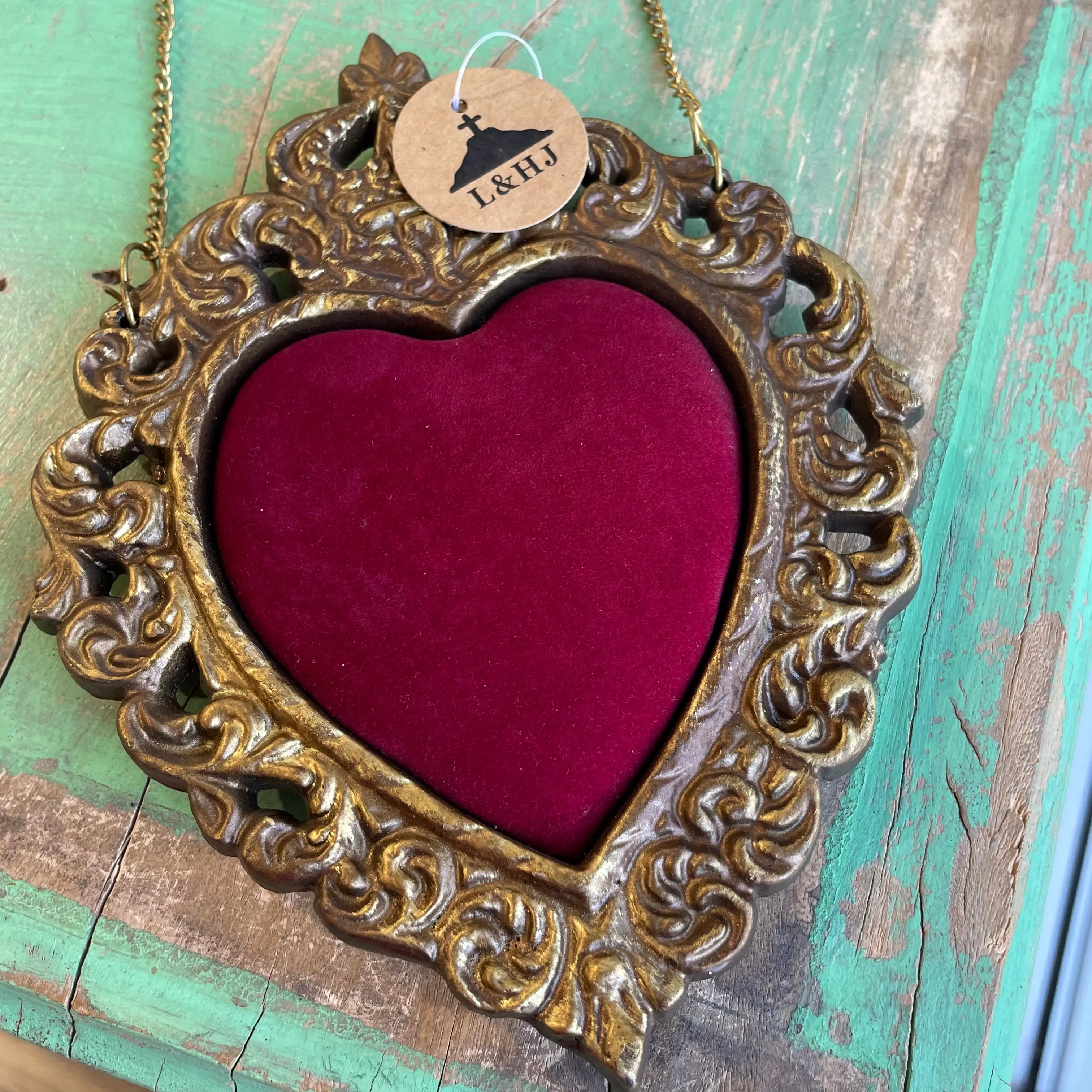Red Velvet Sacred Heart Hanging Home Decor