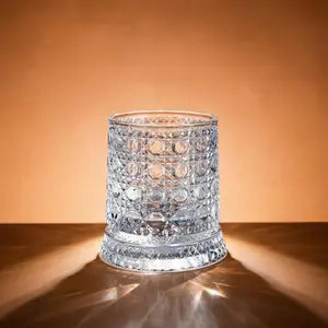 Summervibes Spinning Crystal Whiskey Glass 360° Rotating Star-Cut Barware Stress Relief Drinking Glass Gift for Him Premium Crystal Glass for Whiskey Bourbon Wine Cocktails Summervibes