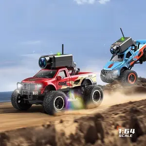 1 Set 1:64 Mini RC Remote Control Car, Remote Controlled Car, Full Proportion Pocket Racing Car, Fpv Real-Time Transmission with Camera, Tabletop Competition Toy for Boys