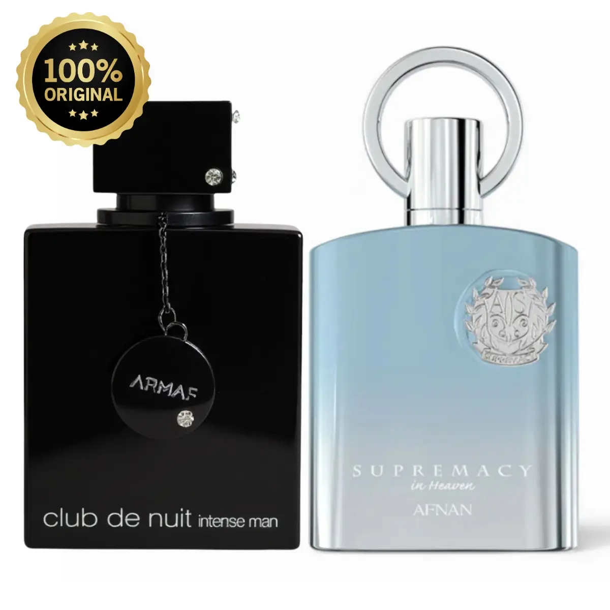 Men’s 2-Piece Multi-Pack Fragrance Box Set Bundle - Armaf Club de Nuit Intense Man EDT (105ml) & Afnan Supremacy In Heaven EDP (100ml), Smoky Citrus & Earthy Refreshing Scents, Box Set Men's Fragrance