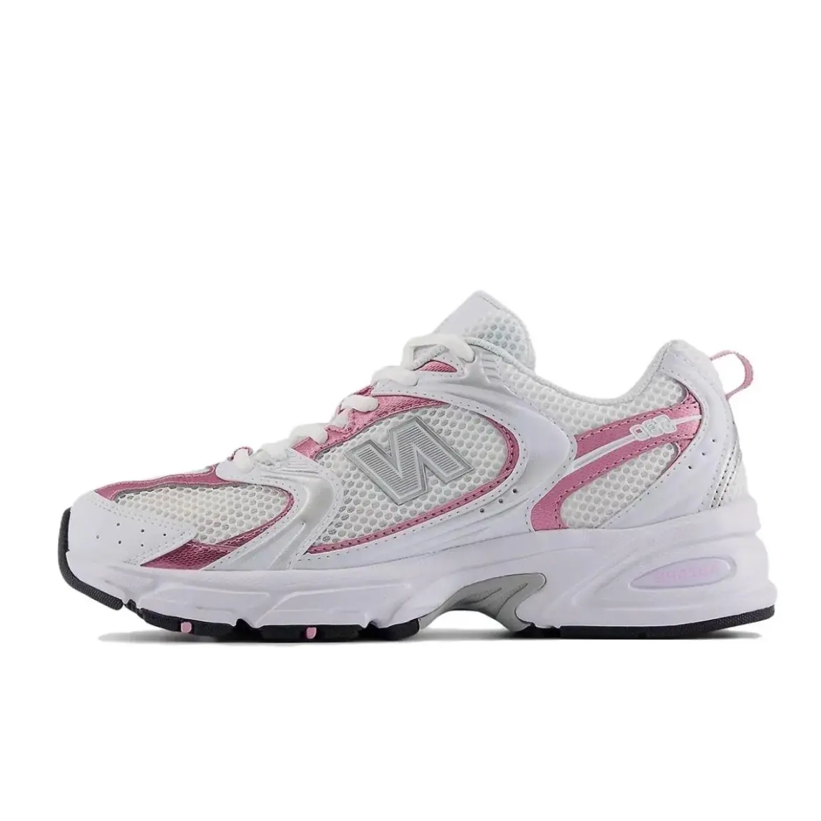 New Balance 530 Women's Classic Sneakers in White & Pink Sugar, Trending Mix Color Casual Lifestyle Shoe with Mesh, Leather & ABZORB Cushioning, Casual Lifestyle Sneaker, Mix Color Sneaker