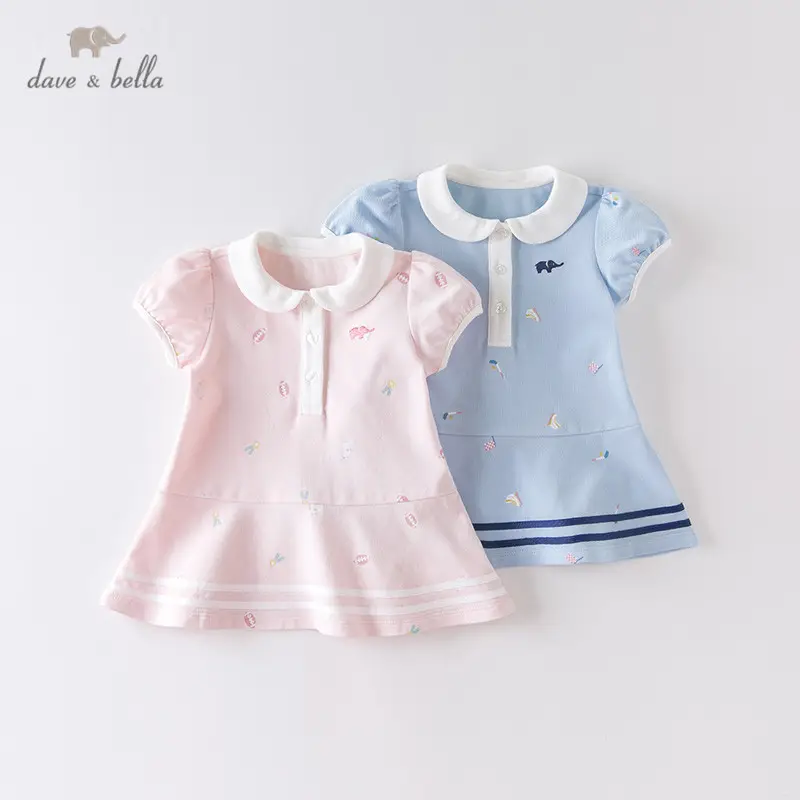 Dave Bella Toddler Girls Summer Polo Dress Short Sleeve Golf Tennis Dress A-Line Playwear Sundress Cotton Baby Girls' School Uniform