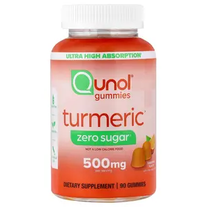 Qunol Turmeric Gummies, Tangerine, Zero Sugar, 90 Gummies (250 mg per Gummy)