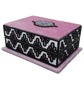 Holy Quran in Keepsake Velvet Gift Case - Pink / Black