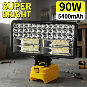90WCordless LED Work Light Compatible with Dewalt 18V/20V Max Battery, IP65 Waterproof Portable Flood Light, Super Bright Emergency Worklight for Job Site, Garage, Camping, Outdoor