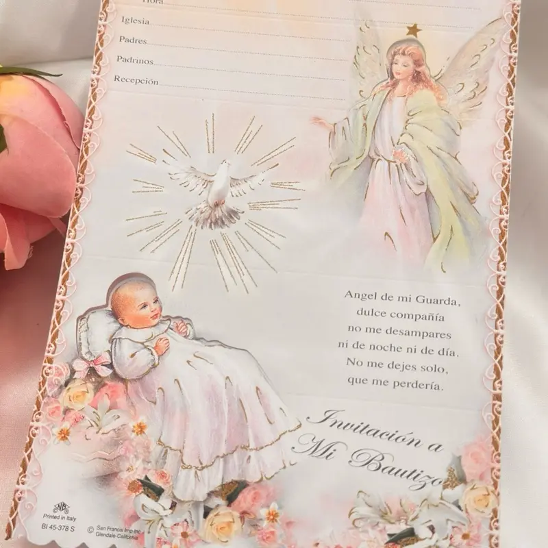 12pcs Baptism Invitation Set with Matching Envelopes & Cardstock - Office Postal Supplies, Printed Text, Design Elements for Baptism Celebration Guest Invitations