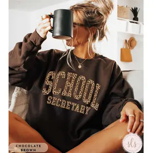 School Secretary Short Sleeved T-SHIRT / Sweatshirt , School Secretary Sweater, School Secretary Shirt, Crewneck Fabric