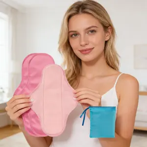 Reusable Washable Sanitary Pads Set, 2 Sets X 6 Pieces, High Absorbency Women's Menstrual Incontinence Cloth Pads, Night Use, Clean & Comfortable，If you have sensitive skin,Start with your period by reusable pads are so soft，