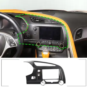 ABS Carbon Fiber Textured Car Center Console Air Vent Frame for 2014-2019 Corvette C7 Models High Quality DIY Protection
