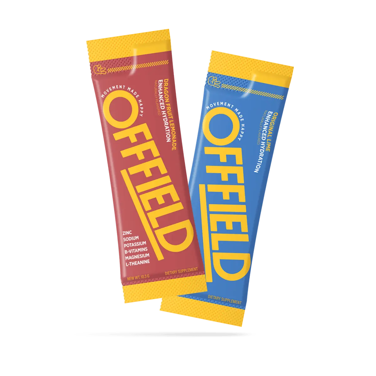 OFFFIELD Enhanced Hydration Drink Mix for Daily Hydration Management of Inflammation and Improved Endurance and Focus. L-Theanine, Electrolytes, Magnesium, Zinc, and Vitamins. Non-GMO. Low-Sugar. No Artificial Sweeteners. Clean Hydration for Mind and Body